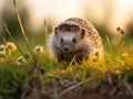 Ai Generated illustration Wildlife Concept of West European Hedgehog (Erinaceus europaeus