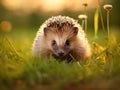 Ai Generated illustration Wildlife Concept of West European Hedgehog (Erinaceus europaeus