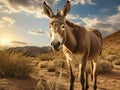 Ai Generated illustration Wildlife Concept of Wild Burro