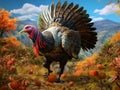 Ai Generated illustration Wildlife Concept of Wild Tom Turkey Royalty Free Stock Photo