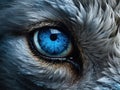Ai Generated illustration Wildlife Concept of Wolf Eye - Bluer Royalty Free Stock Photo