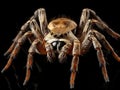 Ai Generated illustration Wildlife Concept of Wolf spider on black