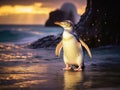 Ai Generated illustration Wildlife Concept of Yellow-eyed Penguin