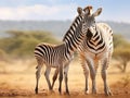 Ai Generated illustration Wildlife Concept of Zebra Royalty Free Stock Photo