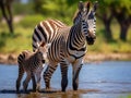 Ai Generated illustration Wildlife Concept of Zebra Royalty Free Stock Photo