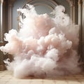 AI generated illustration of a wispy cloud of fluffy smoke