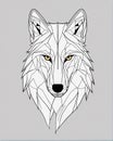 AI generated illustration of a wolf head with geometric triangles design Royalty Free Stock Photo