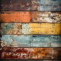 wooden planks, each plank with its own history displayed in the chipped and peeling layers of paint