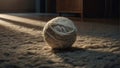 AI generated illustration of a wool ball resting on the floor - AI generated digital art