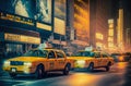 Yellow cabs of new york city, ai generative illustration