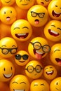 AI generated illustration of yellow smiling emojies