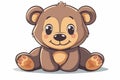 AI generated illustration of a young bear posing with a cheerful expression