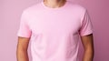 AI generated illustration of a young man in a pink plain shirt