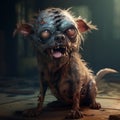 AI generated illustration of a zombie dog