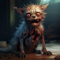 AI generated illustration of a zombie dog