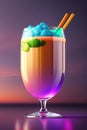 AI-generated illustrations of cocktail