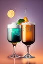 AI-generated illustrations of cocktail