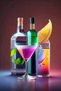 AI-generated illustrations of cocktail