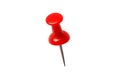 single red pushpin or thumbtack with sharp metal point isolated on transparent background Royalty Free Stock Photo