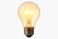 glowing incandescent filament light bulb with warm yellow light representing idea and solution Royalty Free Stock Photo