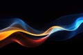 Abstract colorful smoke waves on black background with copy space for your text Royalty Free Stock Photo