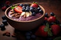 Acai bowl healthy food background