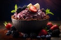 Acai bowl healthy food background