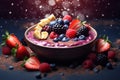 Acai smoothie bowl healthy food background