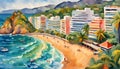 Acapulco Bay Beach in Mexico Royalty Free Stock Photo