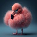 ai generated image of adorable pink baby flamigo