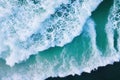 AI generated image aerial top view background photo of ocean sea water splashing.