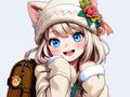 cute girl with a contagious laugh: the blue-eyed cartoon character-ai generated image