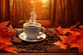 autumn coffee vector background Royalty Free Stock Photo