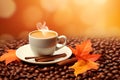 autumn coffee vector background Royalty Free Stock Photo