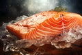 Baked salmon fillet healthy food background