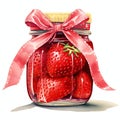 beautiful raspberry jam jar clipart illustration