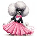 beautiful retro Poodle skirt clipart illustration Royalty Free Stock Photo