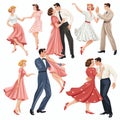 beautiful Sock hop dance clipart illustration