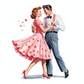 beautiful Sock hop dance clipart illustration