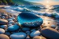 aI-generated image beautifully captures the enchanting sight of a few exquisite pebbles Royalty Free Stock Photo