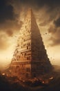 Biblical Tower Of Babel. Digital Painting