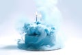 AI generated image of birthday cake with smoke Royalty Free Stock Photo