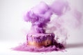 AI generated image of birthday cake with smoke Royalty Free Stock Photo