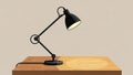AI generated image of a black adjustable desk lamp with a curved arm Royalty Free Stock Photo