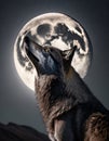 A wolf and the moon Royalty Free Stock Photo