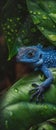 AI generated image, blue lizard lizards gekko hyper realism realistic photography