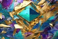 Blue, Purple, and Green Shards on a Colorful Abstract Background Royalty Free Stock Photo