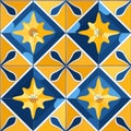 blue and yellow tile pattern for decoration