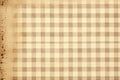 Brown and White Gingham Pattern Antique Junk Journal Page background wall art decor, for nursery or Royalty Free Stock Photo