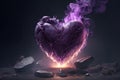 AI generated image of burning purple heart